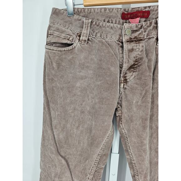 Y2K FCUK Jeans Women's Tan Taupe Low Rise Corduroy Jeans Size 10 - Picture 2 of 4